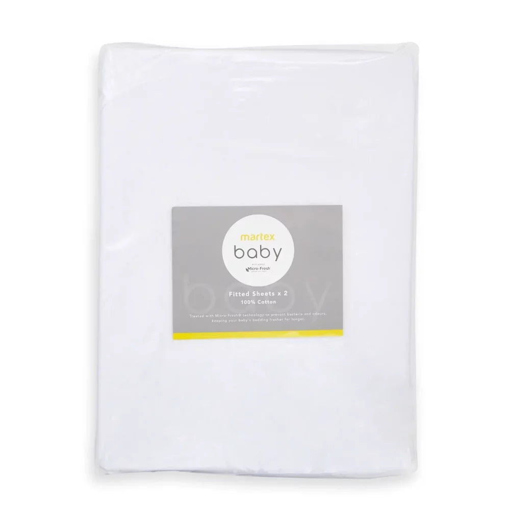 Baby Moses 30/66/9cm Fitted Sheet White